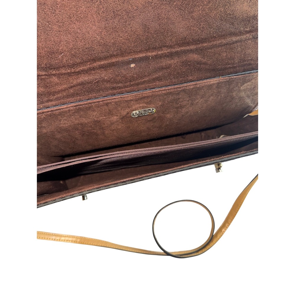 Rare!‎ Flawed! Vtg Fendi sas Roma Striped Pequin Briefcase Satchel Bag Canvas - Picture 8 of 15